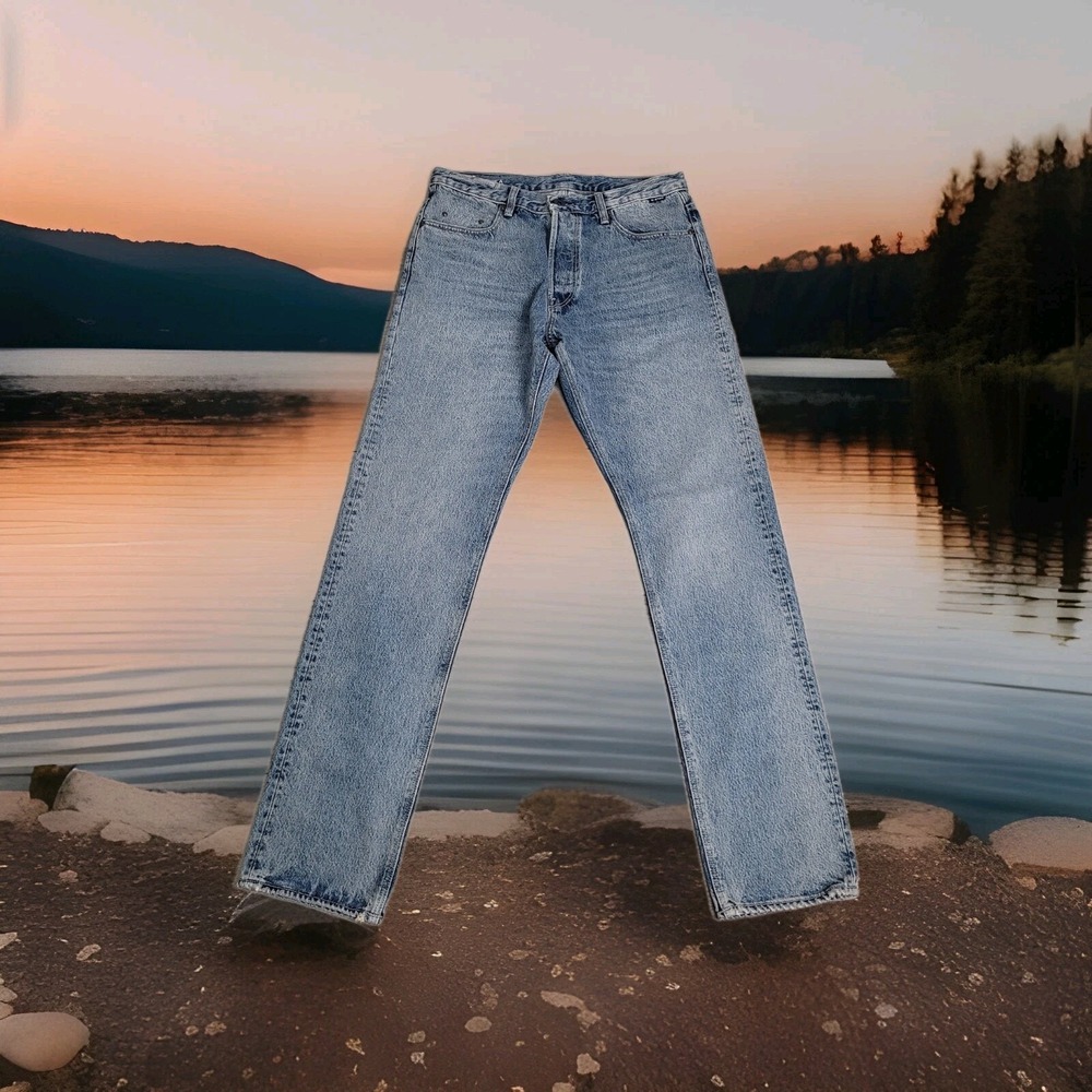 G Star Raw Jeans Mens 32x34 Triple A Regular Straight Button Fly Distressed